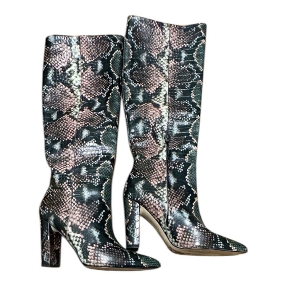 Sam Elderman Snake skin knee length boots